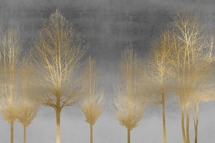 Gold Forest On Gray by Kate Bennett wall art
