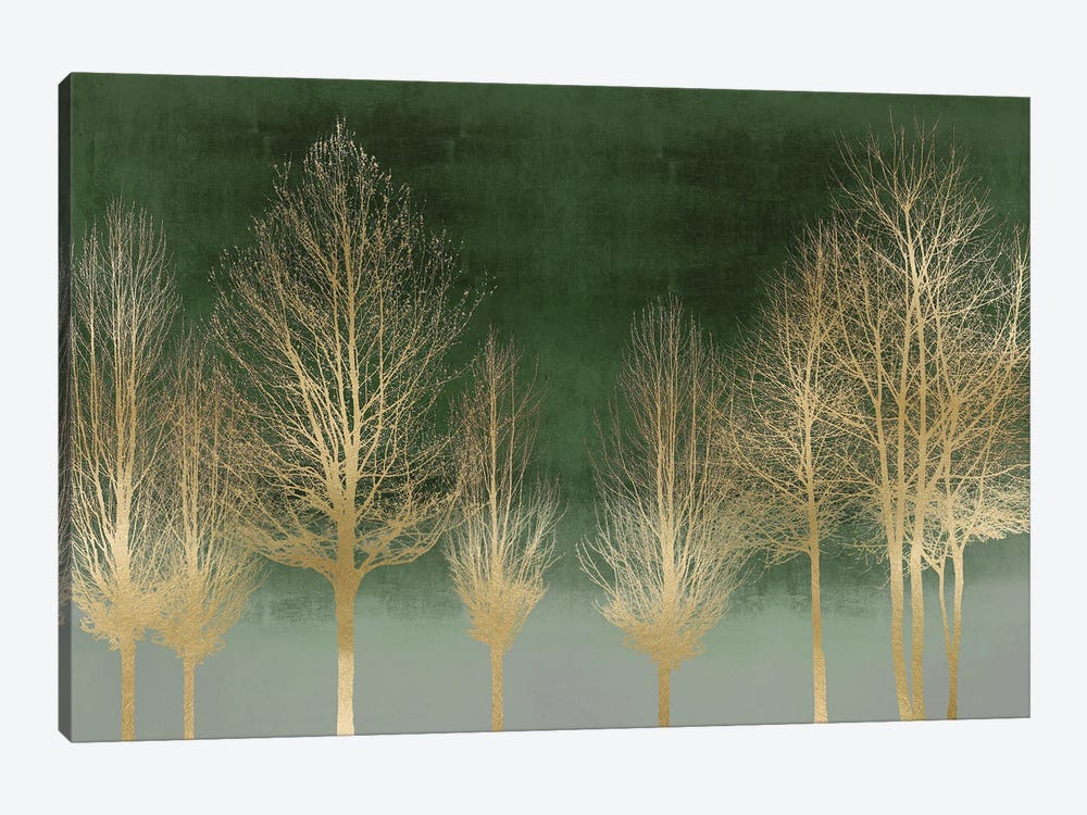 Gold Forest On Green by Kate Bennett 1-piece Canvas Artwork