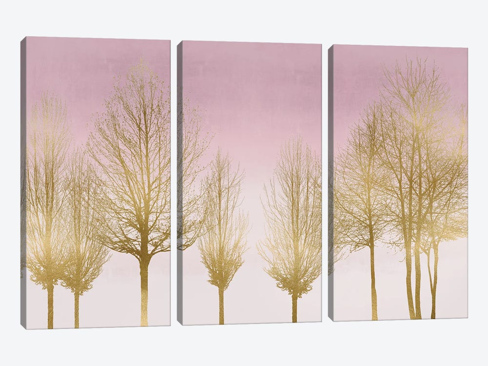 Gold Forest On Pink by Kate Bennett 3-piece Art Print
