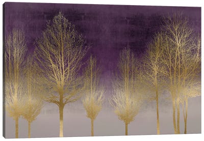 Gold Forest On Purple Canvas Art Print - Kate Bennett