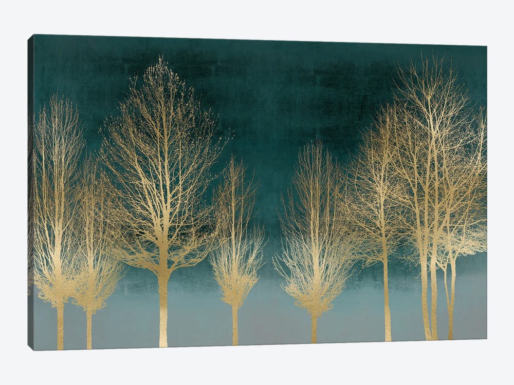 Gold Forest On Teal by Kate Bennett 1-piece Canvas Print