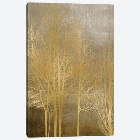 Gold Trees On Brown Panel I Canvas Print #KAB73} by Kate Bennett Canvas Artwork