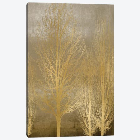 Gold Trees On Brown Panel II Canvas Print #KAB74} by Kate Bennett Canvas Print