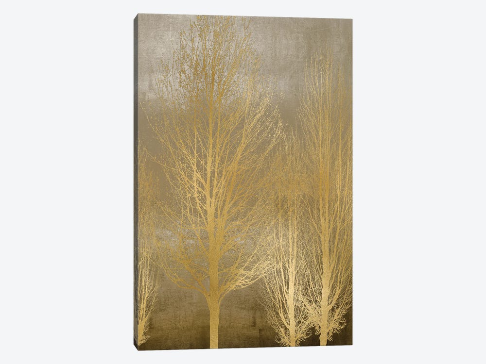 Gold Trees On Brown Panel II by Kate Bennett 1-piece Canvas Art