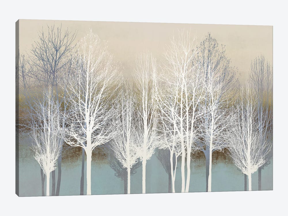 Trees On Aqua by Kate Bennett 1-piece Canvas Art Print