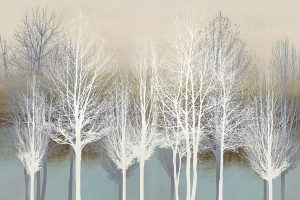 Kate Bennett: Trees On Aqua by Kate Bennett
