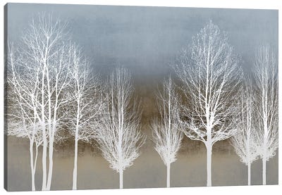 Trees On Brown And Blue Canvas Art Print - Kate Bennett
