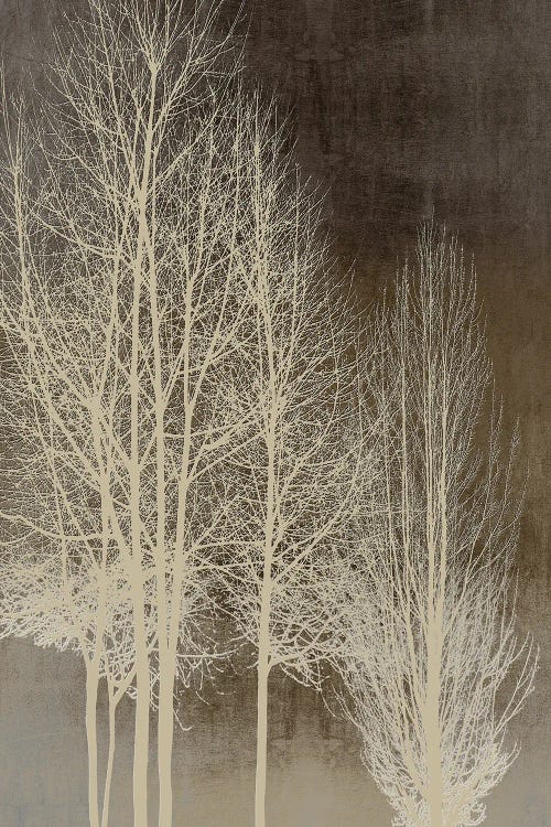 Trees On Brown Panel I