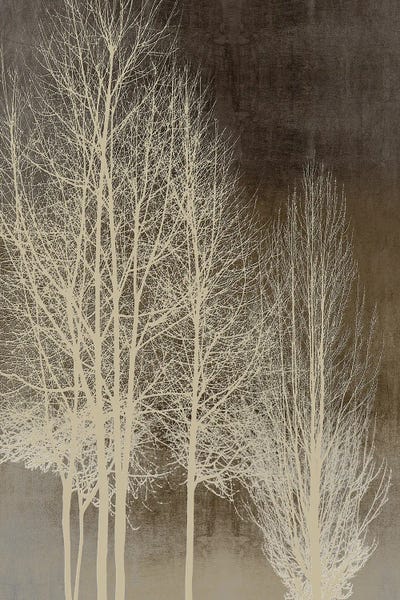 Kate Bennett: Trees On Brown Panel I by Kate Bennett