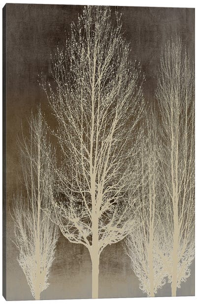 Trees On Brown Panel II Canvas Art Print - Kate Bennett