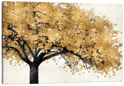 Golden Blossoms Canvas Art Print - Merry Metallic