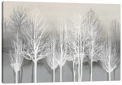 Trees On Gray Canvas Art Print - Kate Bennett