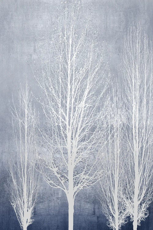 White Trees On Blue Panel II