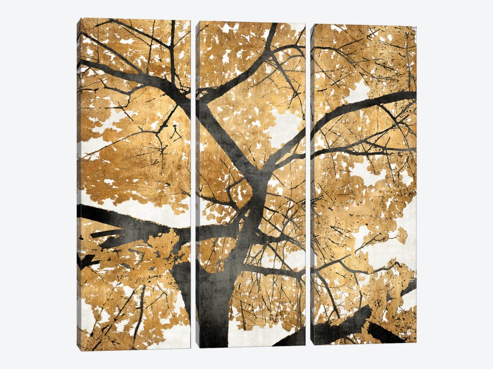 Golden Leaves by Kate Bennett 3-piece Canvas Artwork