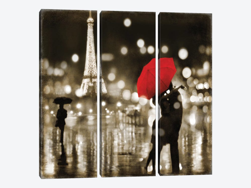 A Paris Kiss 3-piece Canvas Print