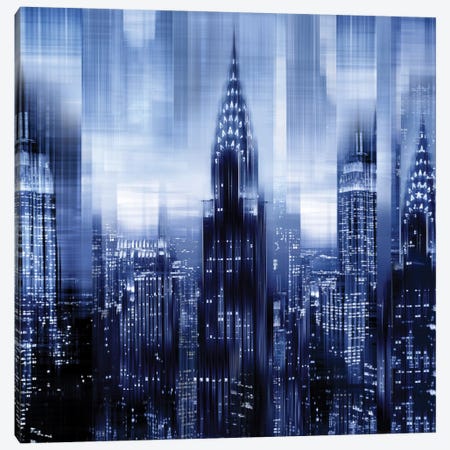 NYC - Reflections In Blue I Canvas Print #KAC34} by Kate Carrigan Canvas Artwork