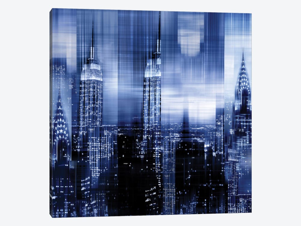NYC - Reflections In Blue II by Kate Carrigan 1-piece Canvas Artwork