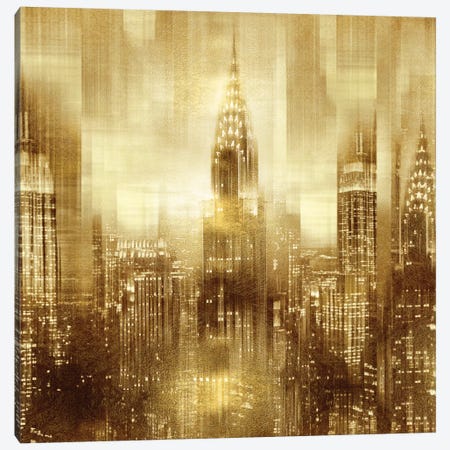 NYC - Reflections In Gold I Canvas Print #KAC36} by Kate Carrigan Canvas Wall Art