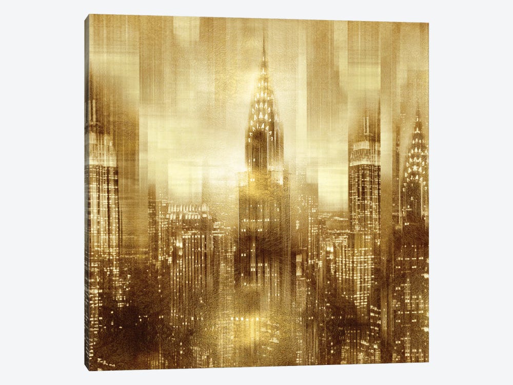 NYC - Reflections In Gold I 1-piece Canvas Art Print