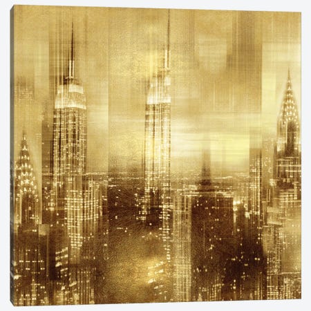 NYC - Reflections In Gold II Canvas Print #KAC37} by Kate Carrigan Canvas Artwork