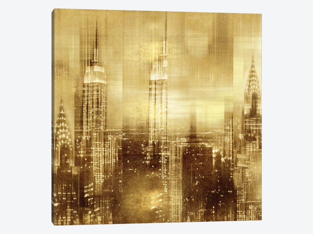NYC - Reflections In Gold II by Kate Carrigan 1-piece Canvas Art