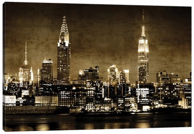 NYC In Sepia Canvas Art Print - Skyline Art