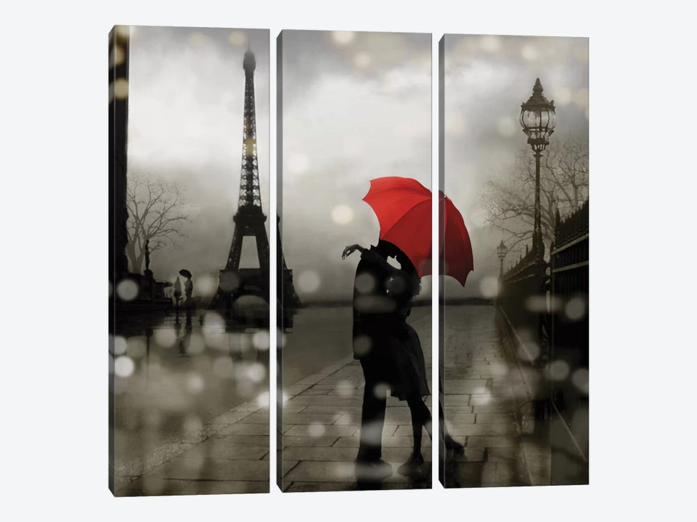 Paris Romance by Kate Carrigan 3-piece Canvas Print