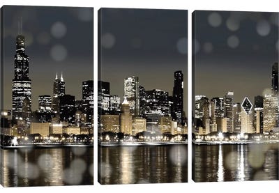 Chicago Nights I Canvas Art Print - 3-Piece Urban Art
