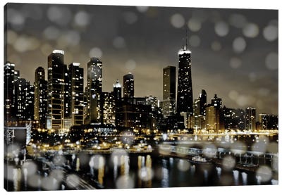 Chicago Nights II Canvas Art Print - 3-Piece Urban Art