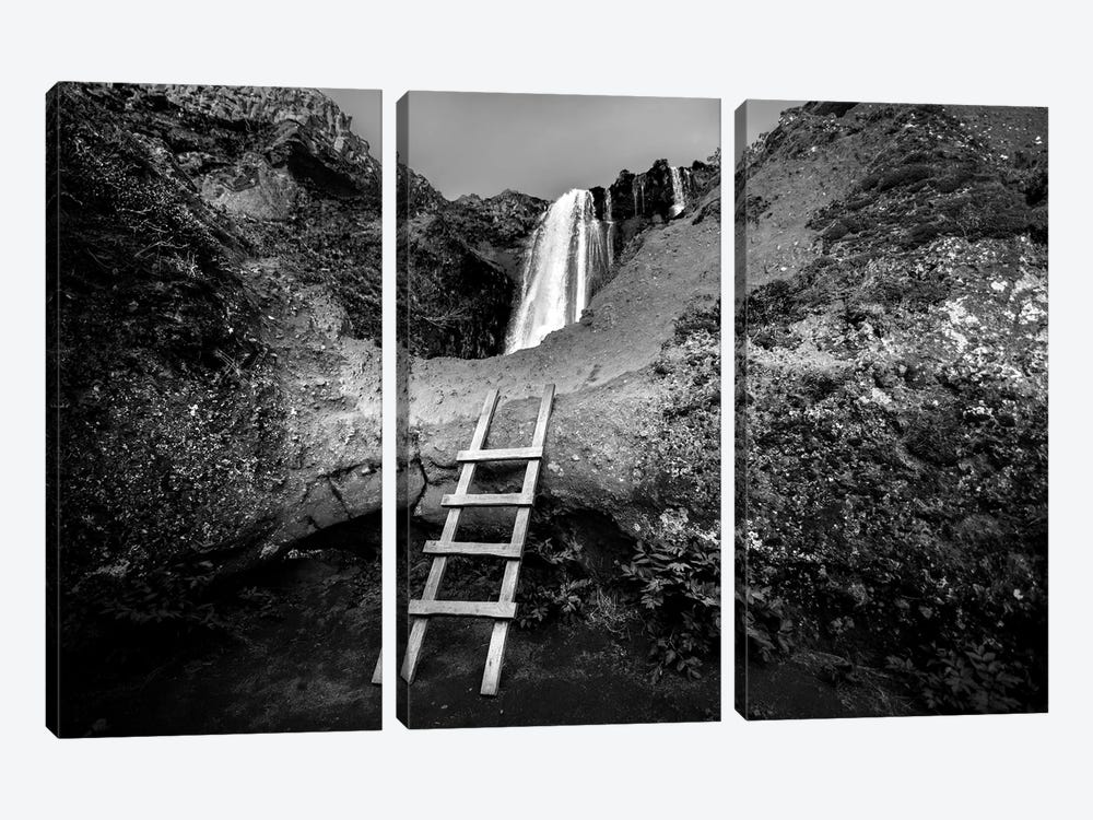 Iceland Climb In B&W by Sarah Kadlecek 3-piece Canvas Art