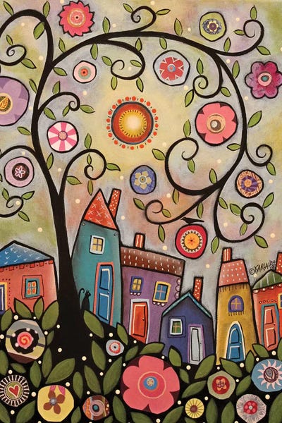 Collage Tree Village by Karla Gerard canvas print