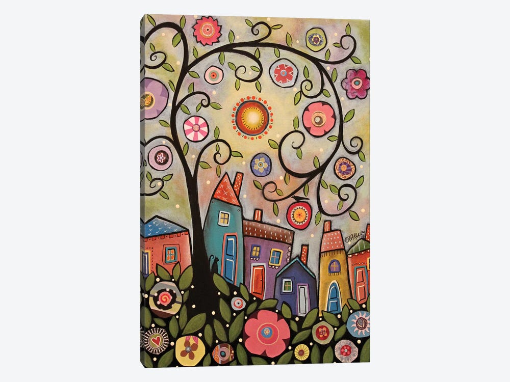 Collage Tree Village by Karla Gerard 1-piece Canvas Print