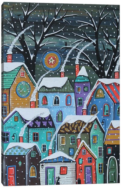 Colorful Winter City Canvas Art Print - Karla Gerard