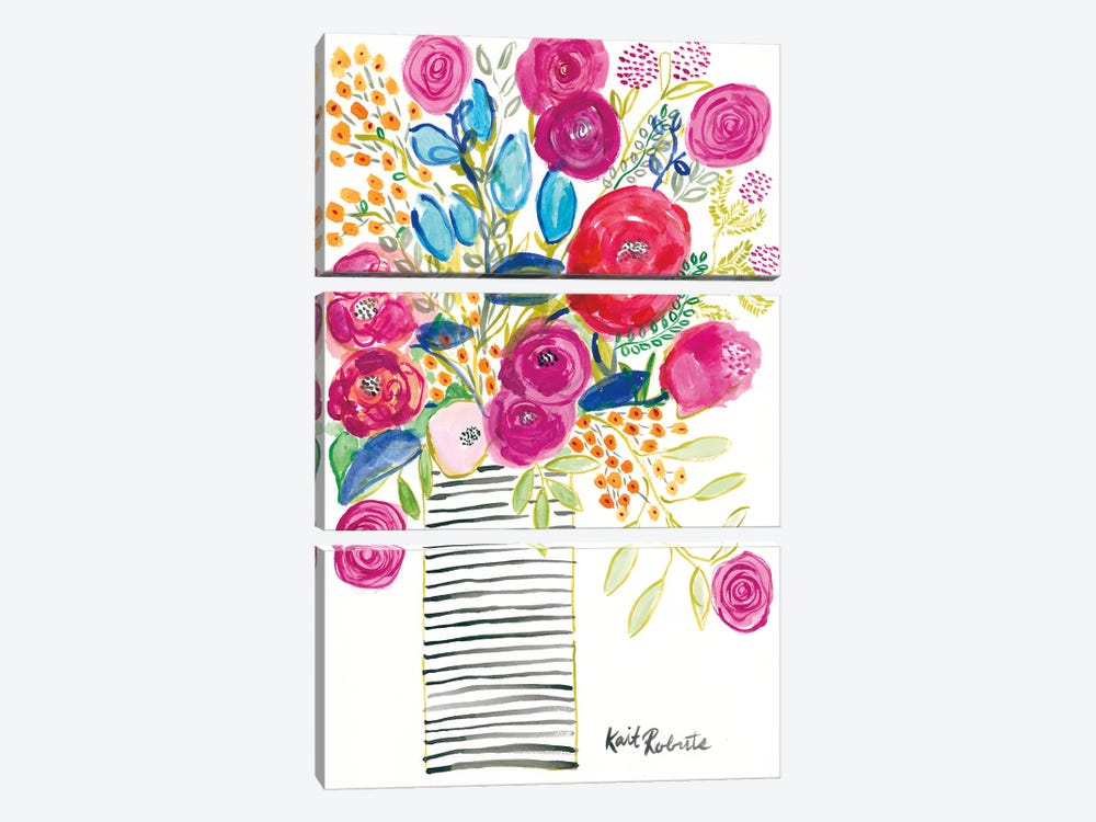 Blissful Blooms by Kait Roberts 3-piece Canvas Artwork