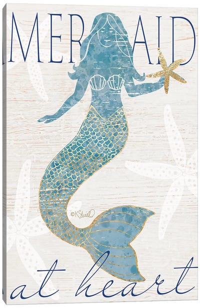 Mermaid at Heart Canvas Art Print - Kait Roberts