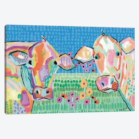 Moo Series:  Lucy & Peggy Canvas Print #KAI168} by Kait Roberts Art Print