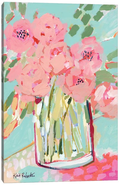 Hot Pink Summer Canvas Art Print - Pottery Still Life