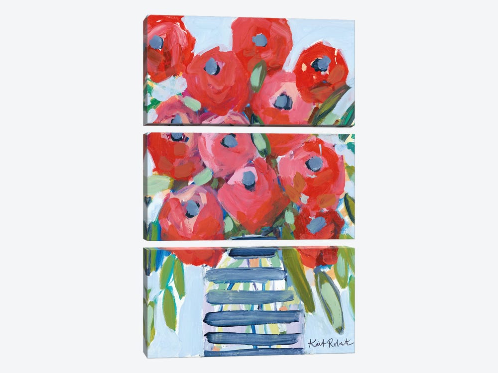 April Showers Give Me Flowers by Kait Roberts 3-piece Canvas Art