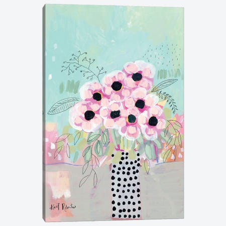 Dots & Flowers Canvas Print #KAI228} by Kait Roberts Canvas Wall Art