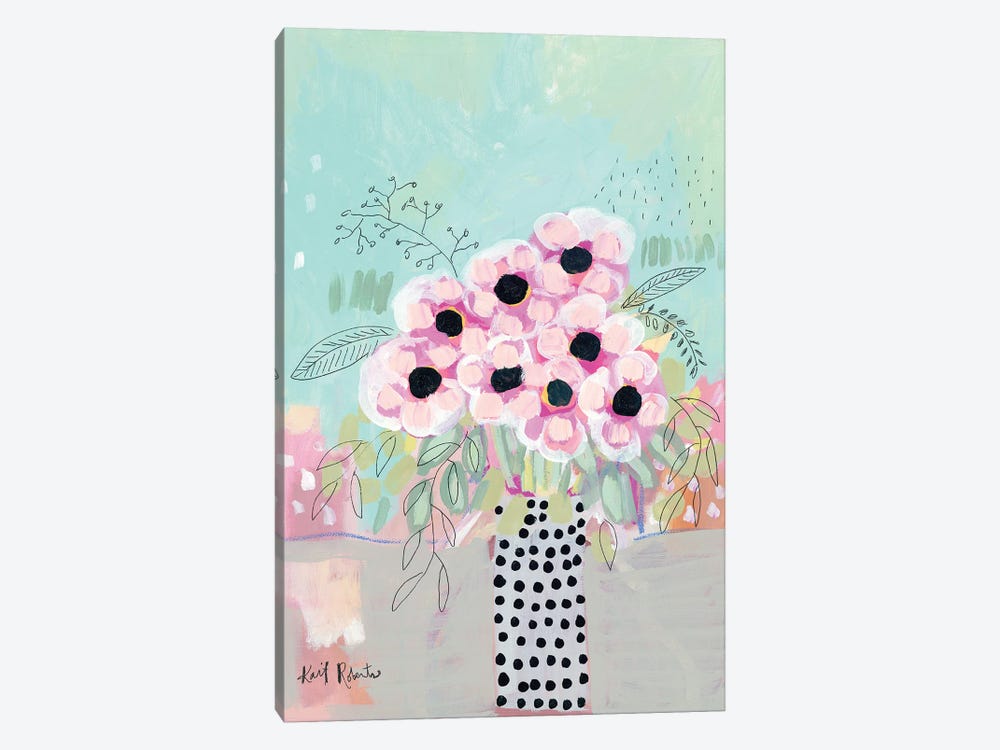 Dots & Flowers by Kait Roberts 1-piece Canvas Wall Art