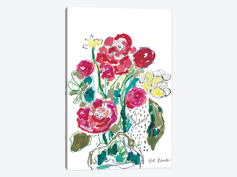 Down tTe Rabbit Hole With Flowers by Kait Roberts 1-piece Art Print