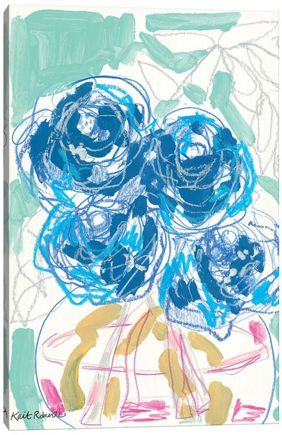 Nightstand Blooms In Water Canvas Art Print - Kait Roberts