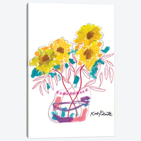 Sunny Blooms Canvas Print #KAI304} by Kait Roberts Canvas Wall Art