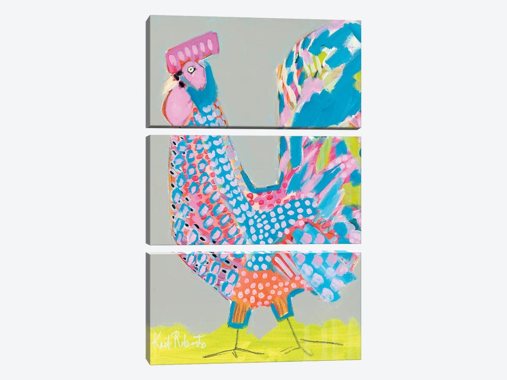 Ralph the Rooster by Kait Roberts 3-piece Art Print