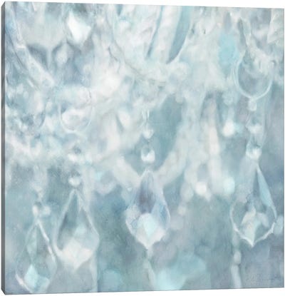 French Blue Chandelier Canvas Art Print - Katrina Jones