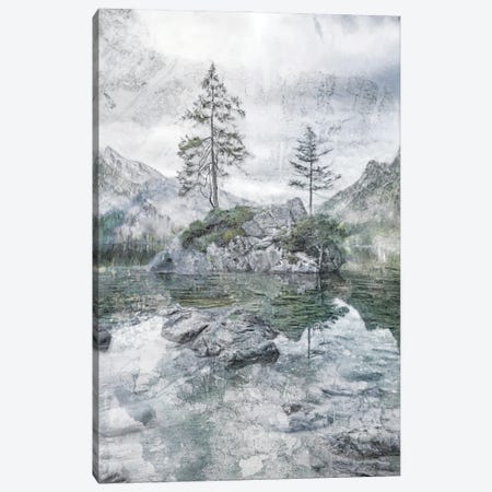 Lake Mountain Solitude Canvas Print #KAJ105} by Katrina Jones Canvas Wall Art