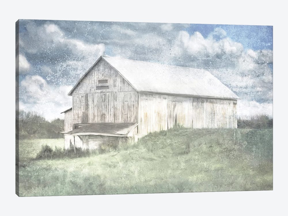 Old White Barn And Blue Sky by Katrina Jones 1-piece Canvas Art Print