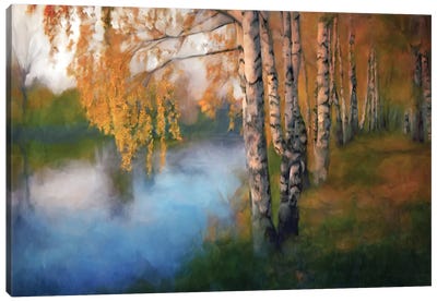 River Birches Canvas Art Print - Katrina Jones