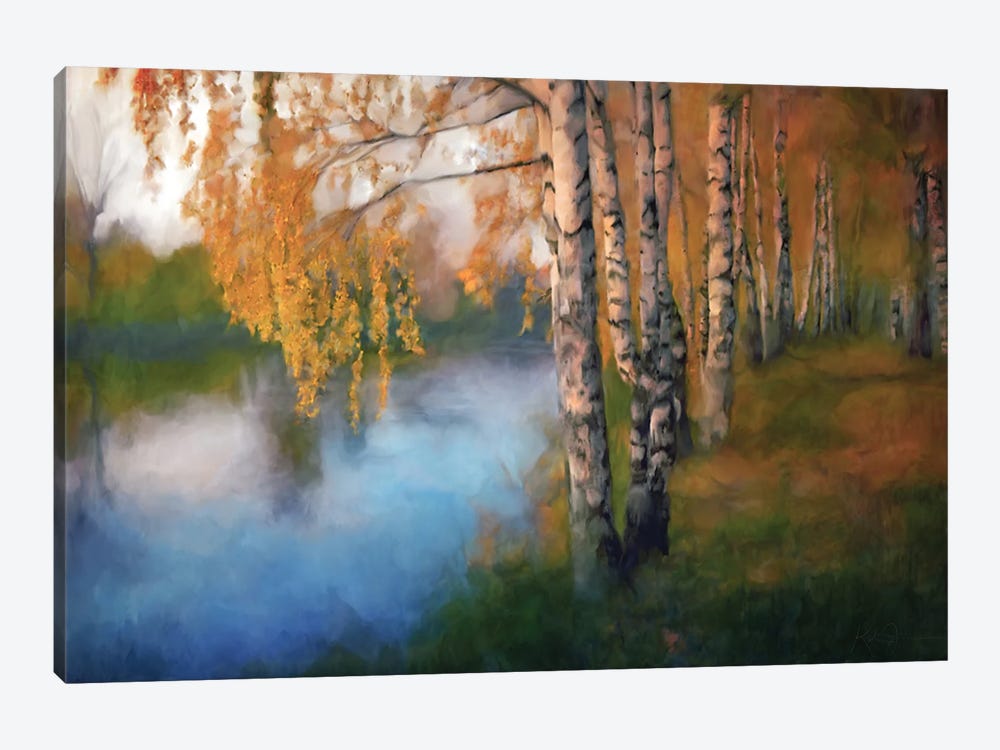 River Birches by Katrina Jones 1-piece Canvas Artwork