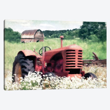 Summer Tractor Canvas Print #KAJ128} by Katrina Jones Canvas Print